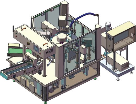 Pasty Product Feeding Conveyor Premade Pouch Filling Machine Rotary Sealing 45ppm