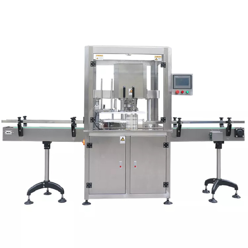 High Efficiency Fully Automatic Can Seaming Machine , PLC Plastic Can Sealer Machine