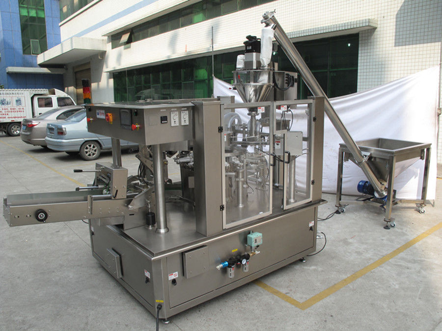 3PH Error Indication Rotary Pouch Packing Machine , Flat Pouch Doypack Sealing Machine